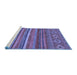 Sideview of Machine Washable Abstract Blue Modern Rug, wshabs2863blu