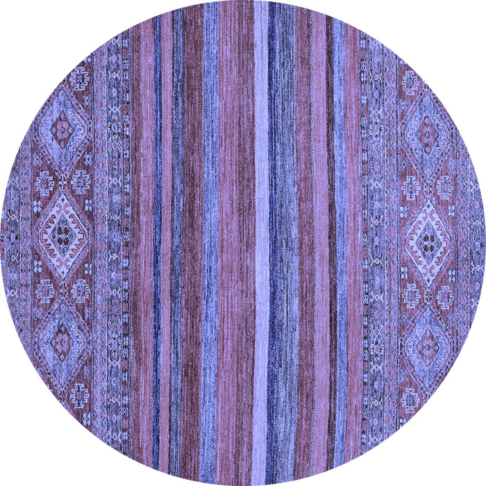 Round Abstract Blue Modern Rug, abs2863blu