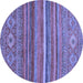 Round Abstract Blue Modern Rug, abs2863blu