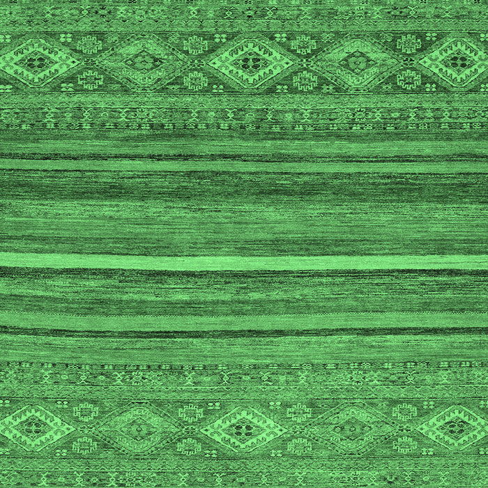 Square Abstract Emerald Green Modern Rug, abs2863emgrn