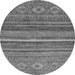 Round Abstract Gray Modern Rug, abs2863gry