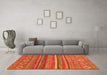 Machine Washable Abstract Orange Modern Area Rugs in a Living Room, wshabs2863org