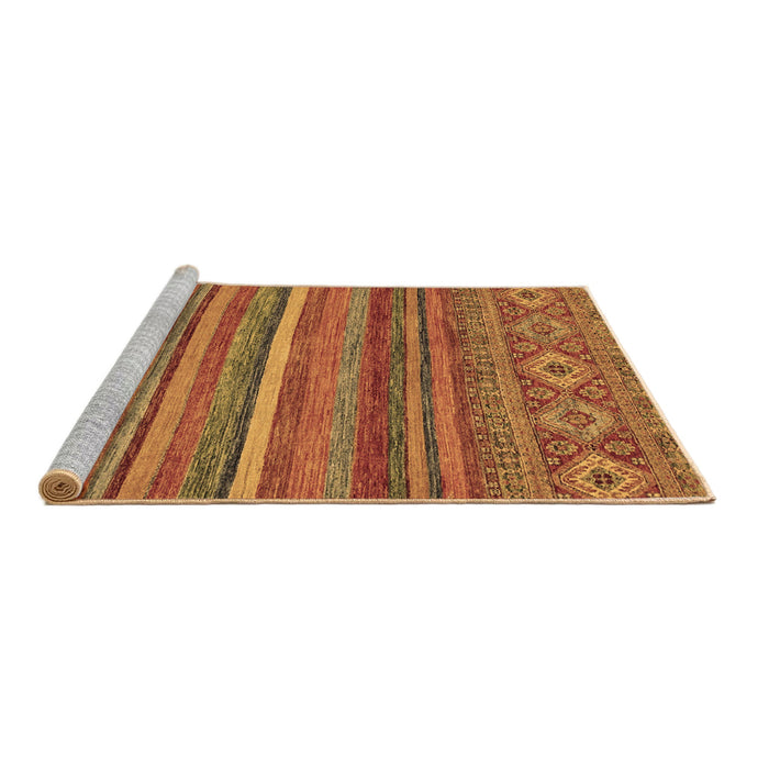 Sideview of Machine Washable Abstract Brown Modern Rug, wshabs2863brn