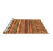 Sideview of Machine Washable Abstract Brown Modern Rug, wshabs2863brn