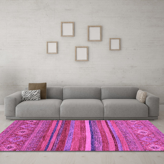 Machine Washable Abstract Purple Modern Area Rugs in a Living Room, wshabs2863pur