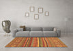 Machine Washable Abstract Brown Modern Rug in a Living Room,, wshabs2863brn