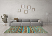 Machine Washable Abstract Light Blue Modern Rug, wshabs2863lblu