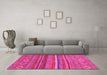 Machine Washable Abstract Pink Modern Rug in a Living Room, wshabs2863pnk