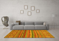 Machine Washable Abstract Yellow Modern Rug, wshabs2863yw