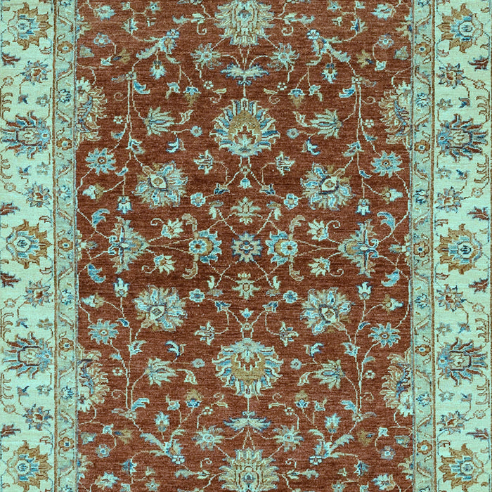 Machine Washable Oriental Light Blue Traditional Rug, wshabs2864lblu