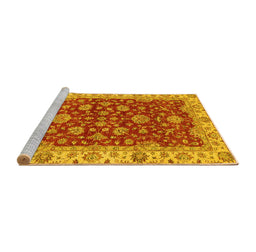 Sideview of Machine Washable Oriental Yellow Traditional Rug, wshabs2864yw