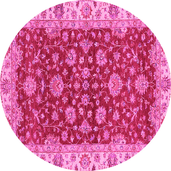 Round Oriental Pink Traditional Rug, abs2864pnk