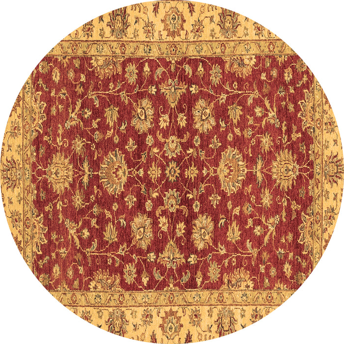 Round Oriental Brown Traditional Rug, abs2864brn