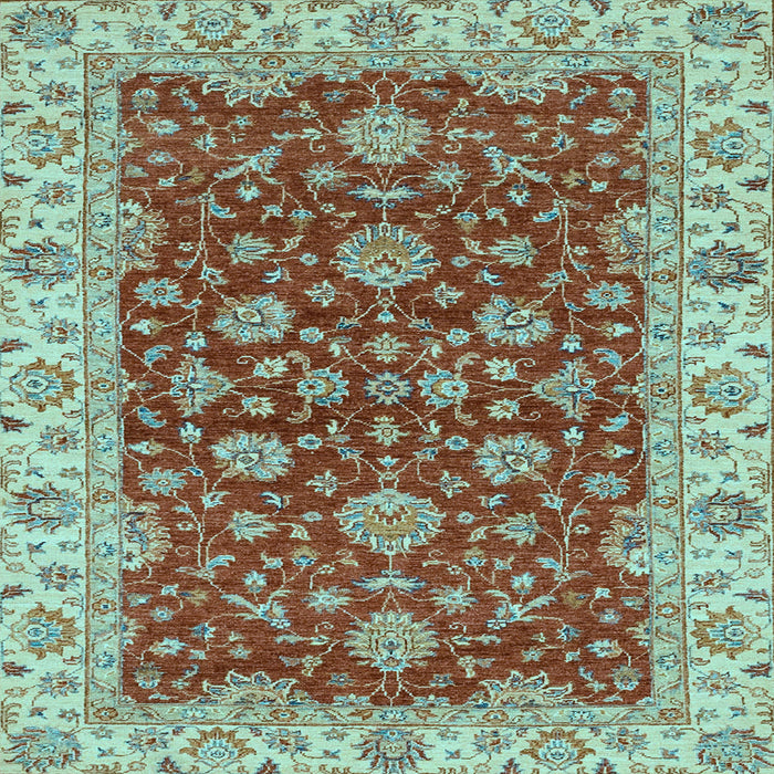 Square Oriental Light Blue Traditional Rug, abs2864lblu