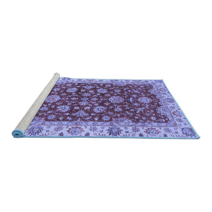 Sideview of Machine Washable Oriental Blue Traditional Rug, wshabs2864blu