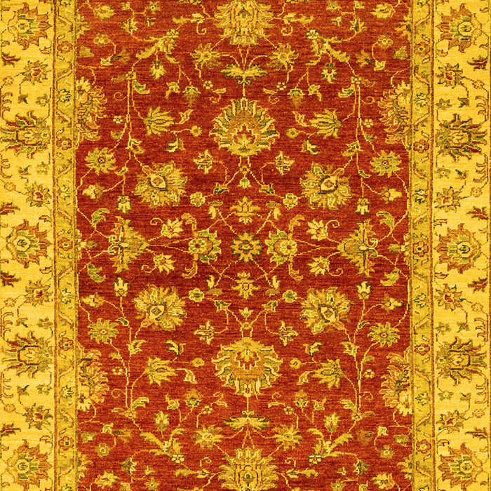 Machine Washable Oriental Yellow Traditional Rug, wshabs2864yw