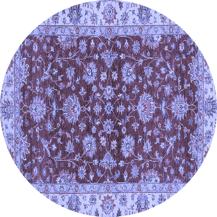 Round Oriental Blue Traditional Rug, abs2864blu