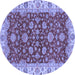 Round Oriental Blue Traditional Rug, abs2864blu