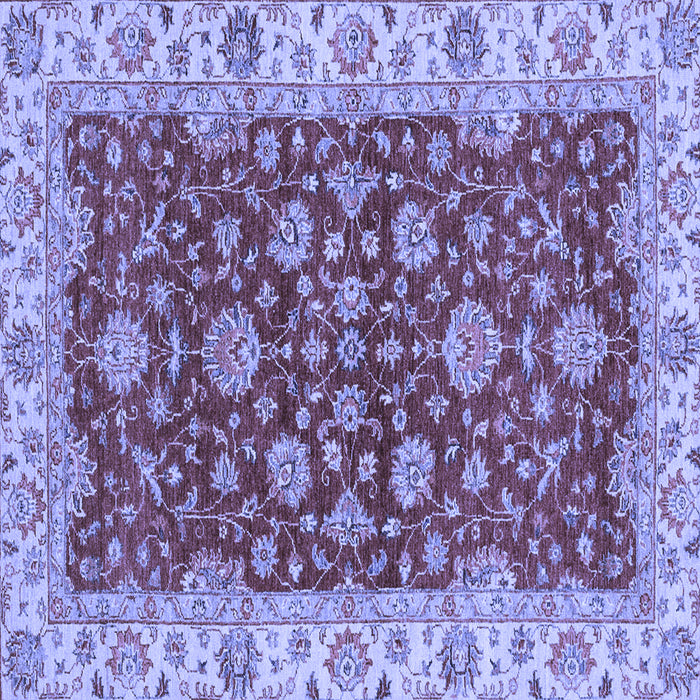 Square Machine Washable Oriental Blue Traditional Rug, wshabs2864blu