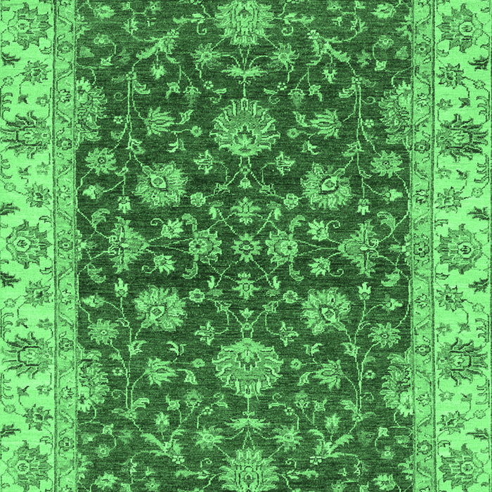 Machine Washable Oriental Emerald Green Traditional Area Rugs, wshabs2864emgrn
