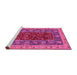 Sideview of Machine Washable Abstract Pink Modern Rug, wshabs2865pnk