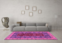 Machine Washable Abstract Purple Modern Rug, wshabs2865pur