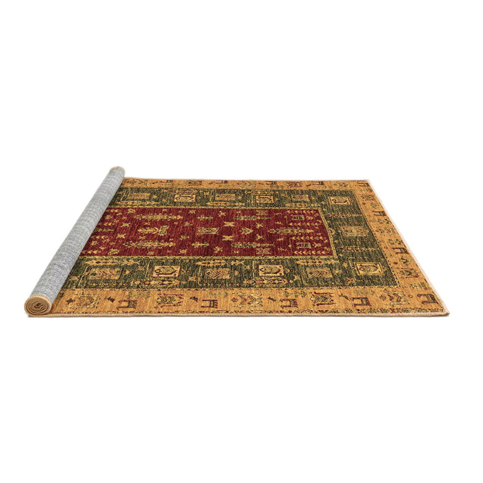 Sideview of Machine Washable Abstract Brown Modern Rug, wshabs2865brn