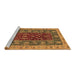 Sideview of Machine Washable Abstract Brown Modern Rug, wshabs2865brn