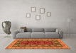 Machine Washable Abstract Orange Modern Area Rugs in a Living Room, wshabs2865org