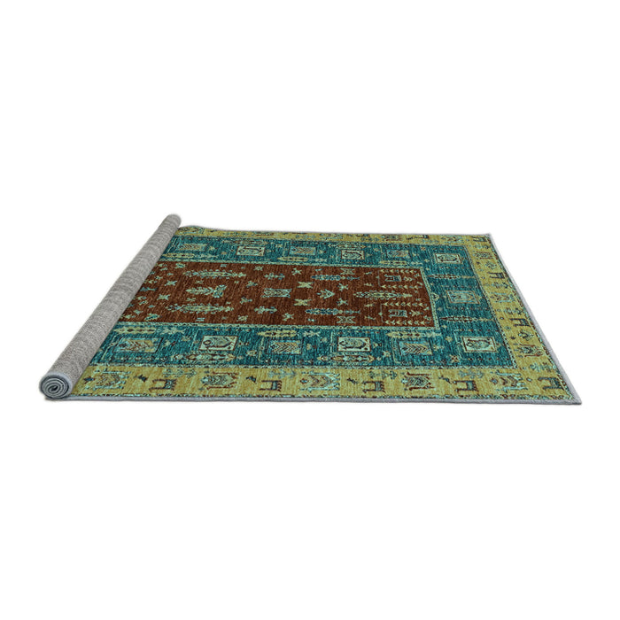 Sideview of Machine Washable Abstract Light Blue Modern Rug, wshabs2865lblu