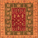 Square Machine Washable Abstract Orange Modern Area Rugs, wshabs2865org