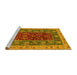 Sideview of Machine Washable Abstract Yellow Modern Rug, wshabs2865yw