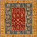 Square Machine Washable Abstract Gold Rug, wshabs2865