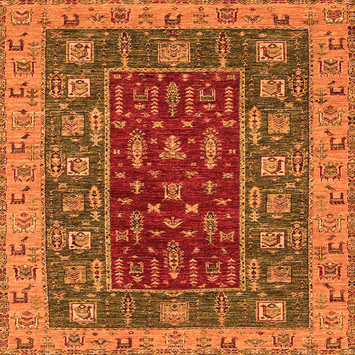 Square Abstract Orange Modern Rug, abs2865org