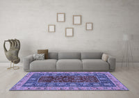 Machine Washable Abstract Blue Modern Rug, wshabs2865blu