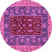 Round Machine Washable Abstract Purple Modern Area Rugs, wshabs2865pur