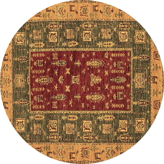 Round Abstract Brown Modern Rug, abs2865brn