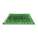 Sideview of Machine Washable Abstract Emerald Green Modern Area Rugs, wshabs2865emgrn