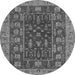 Round Machine Washable Abstract Gray Modern Rug, wshabs2865gry