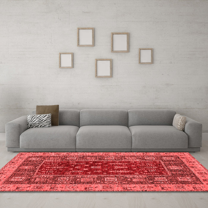 Modern Red Washable Rugs
