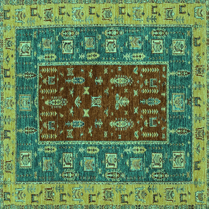 Square Abstract Turquoise Modern Rug, abs2865turq