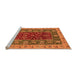 Sideview of Machine Washable Abstract Orange Modern Area Rugs, wshabs2865org