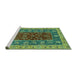 Sideview of Machine Washable Abstract Turquoise Modern Area Rugs, wshabs2865turq