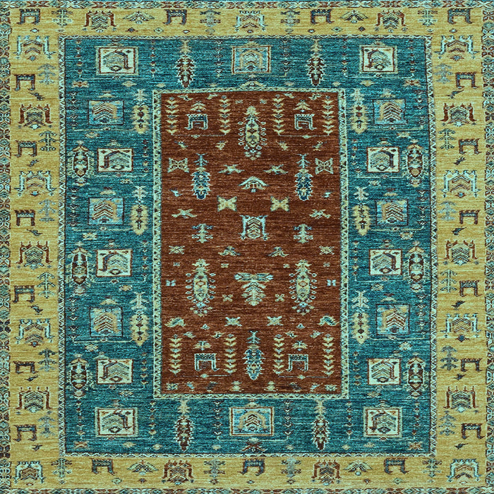 Square Abstract Light Blue Modern Rug, abs2865lblu