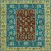 Square Abstract Light Blue Modern Rug, abs2865lblu