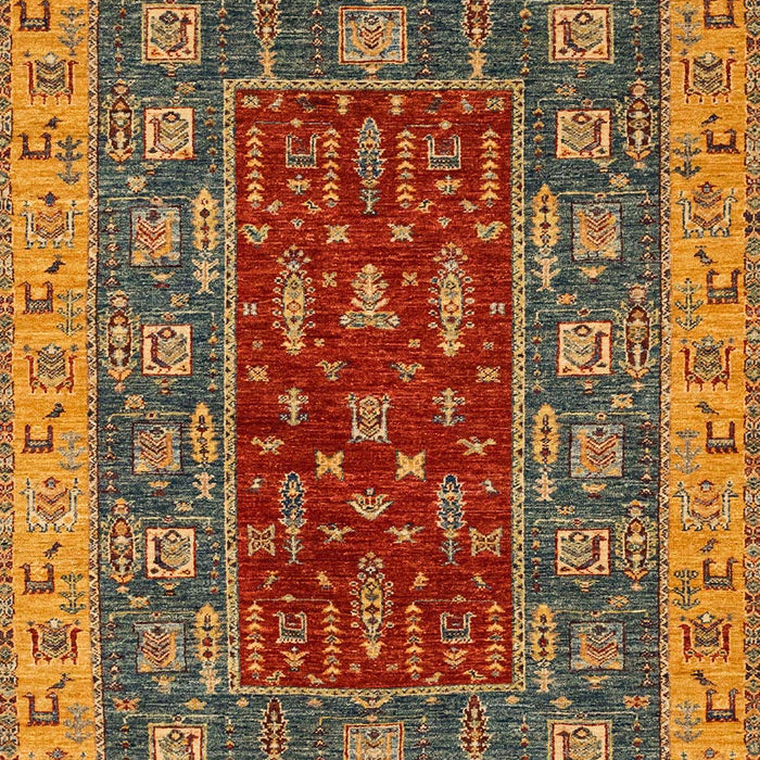 Machine Washable Abstract Gold Rug, wshabs2865