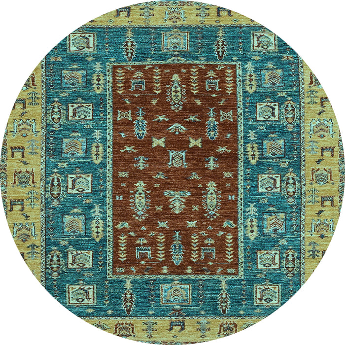 Round Machine Washable Abstract Light Blue Modern Rug, wshabs2865lblu