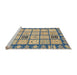 Sideview of Machine Washable Abstract Yellow Rug, wshabs2866