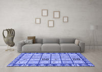 Machine Washable Abstract Blue Modern Rug, wshabs2866blu