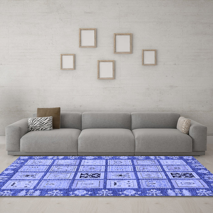 Machine Washable Abstract Blue Modern Rug in a Living Room, wshabs2866blu